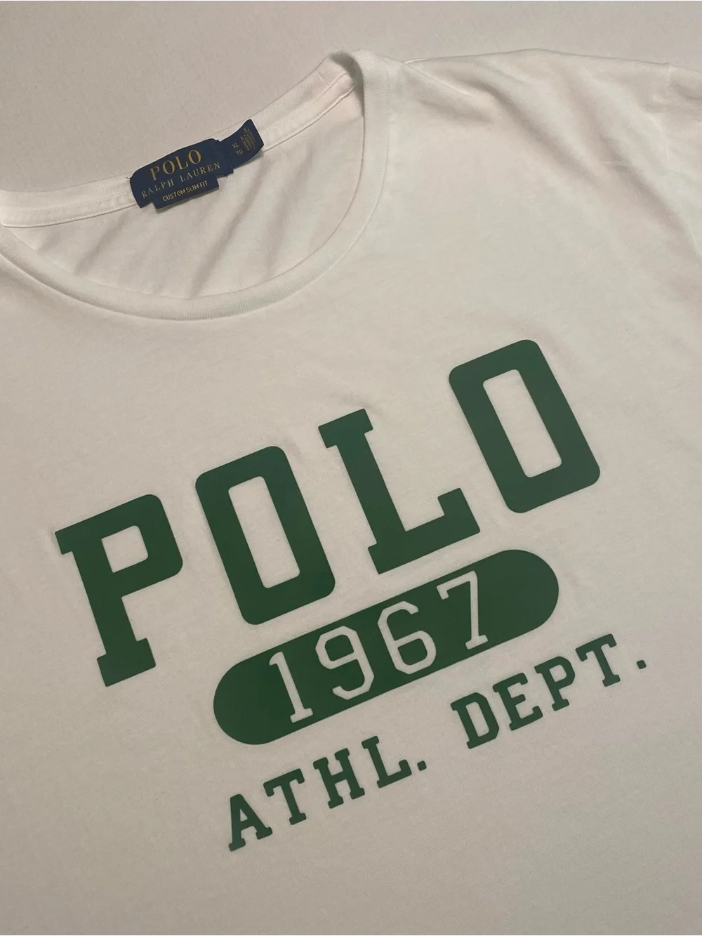 Polo Ralph Lauren Athletic Department Crew Neck Shirt Men XL SLIM Preppy Church